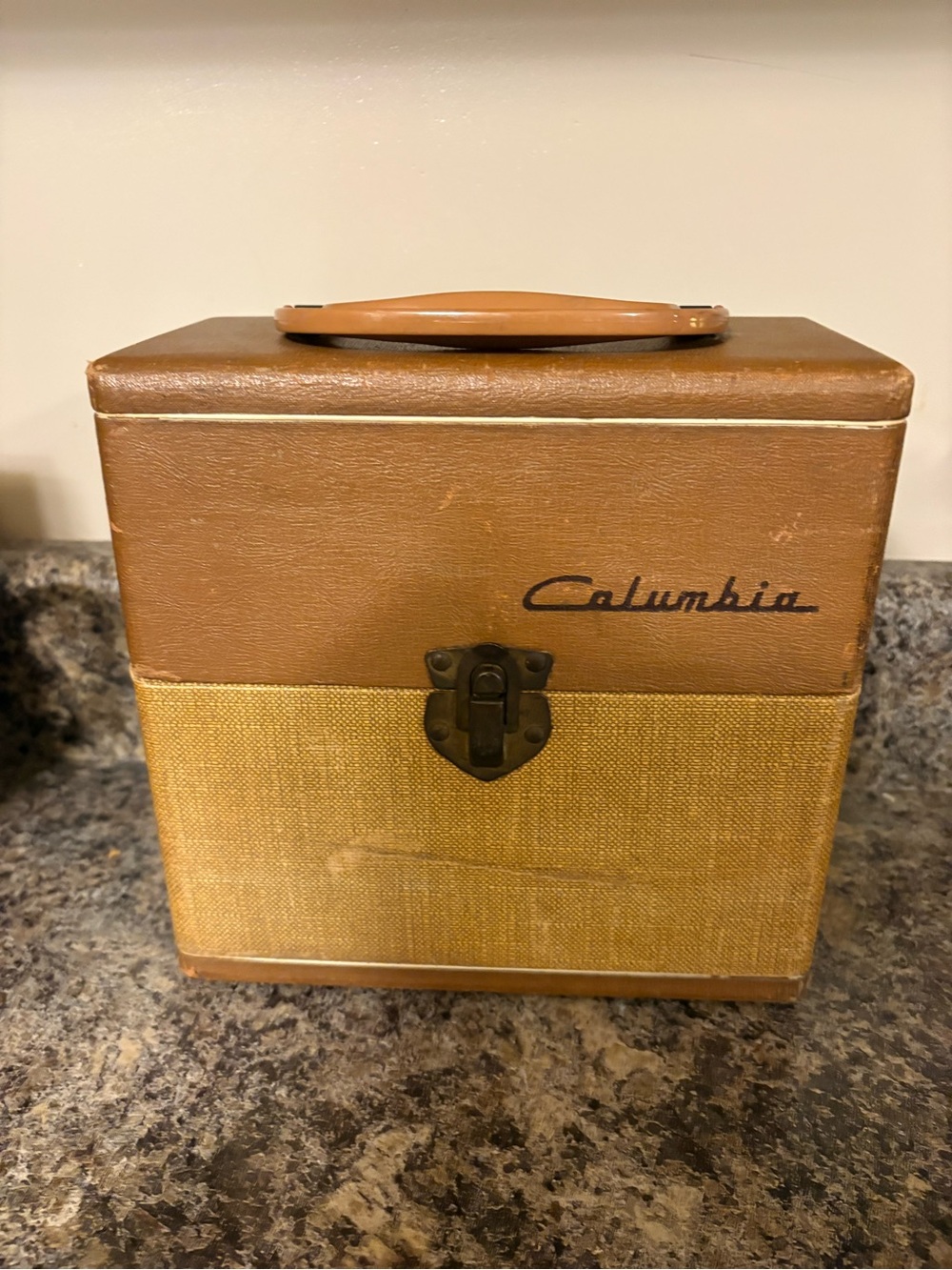 Vintage Columbia Record Case for 45 RPM Vinyl Records Mid Century Modern